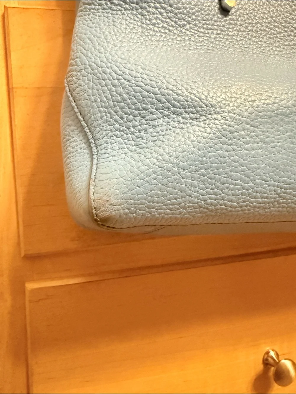 kate spade Sky Blue Leather Shoulder Bag with Tassel